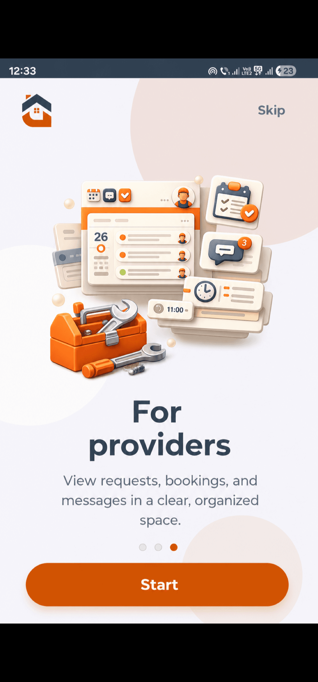 Third onboarding screen